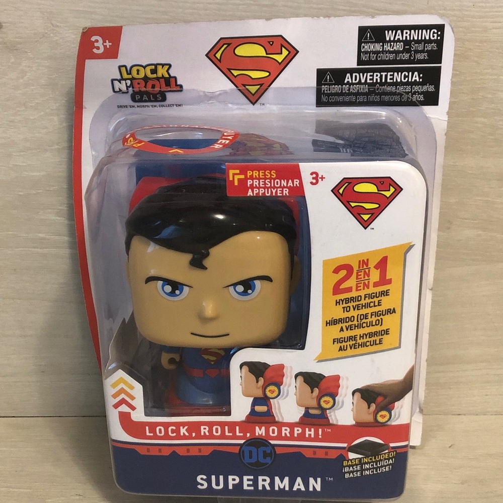 DC Superman Lock N’Roll Pals (Hybrid Figure To Vehicle Toy) NIB Please Read